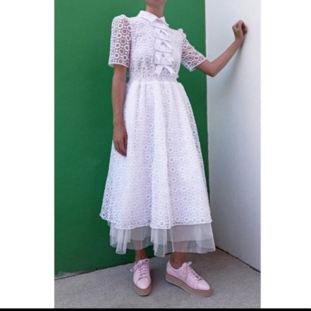 Atlantic-Pacific X Halogen Midi Dress with Bows